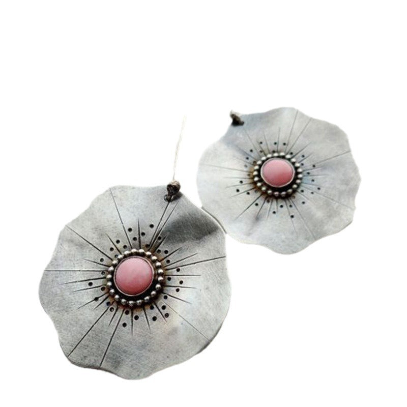 KayBee & Company Ladies' Lotus Leaf Shape Metal Alloy Earrings