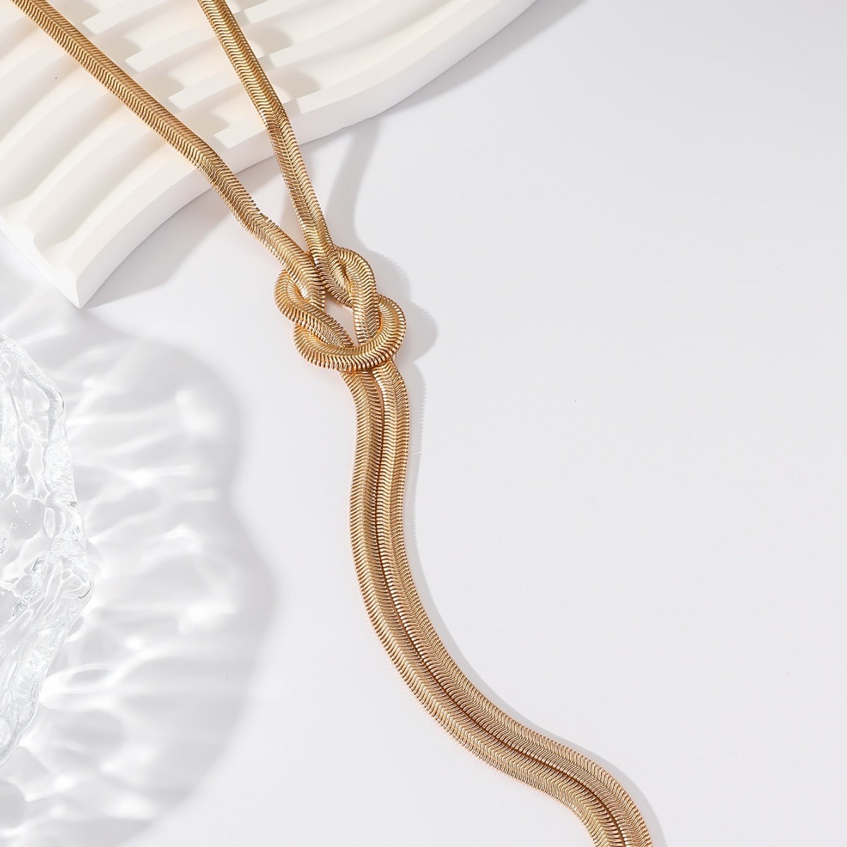 KayBee & Company Simple Long Snake Bone Chain Necklace