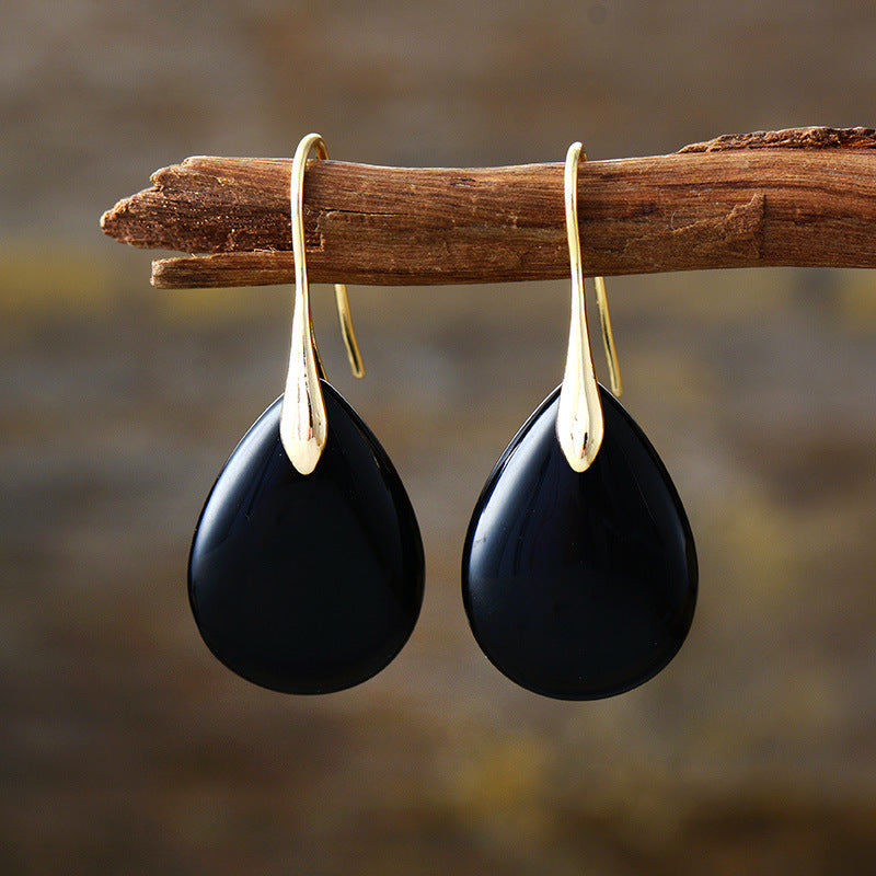 Gorgeous Natural Stone Crystal Dangle Earrings
