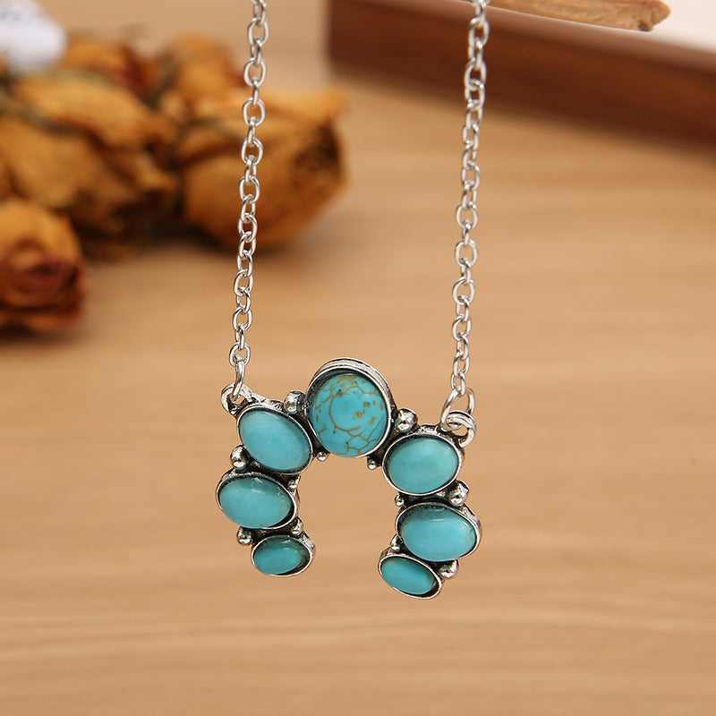 KayBee & Company Turquoise Horseshoe Pendant Necklace
