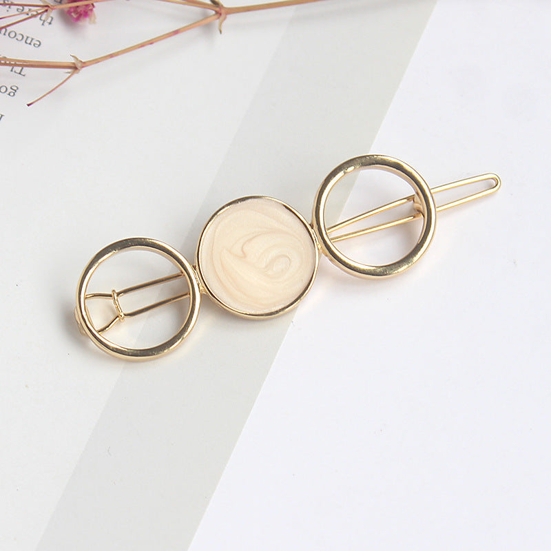 Unique Metal Colorful Round Hair Pin