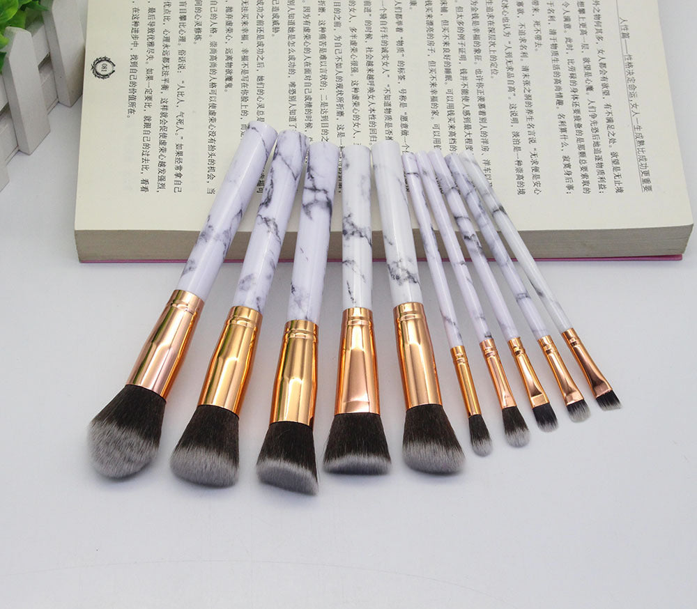KayBee & Company Exquisite Marbled Design Makeup Brushes Set - 10 or 15 Brush Options
