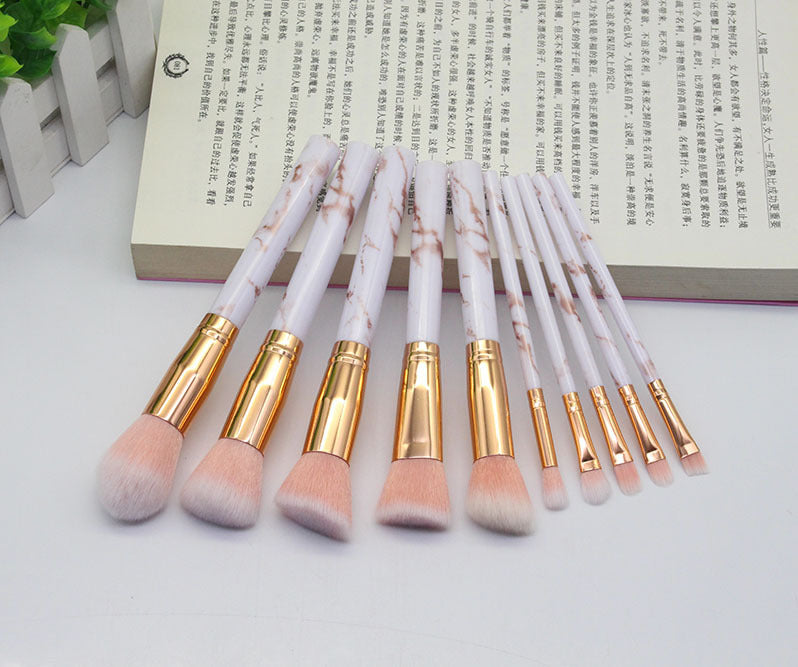 KayBee & Company Exquisite Marbled Design Makeup Brushes Set - 10 or 15 Brush Options