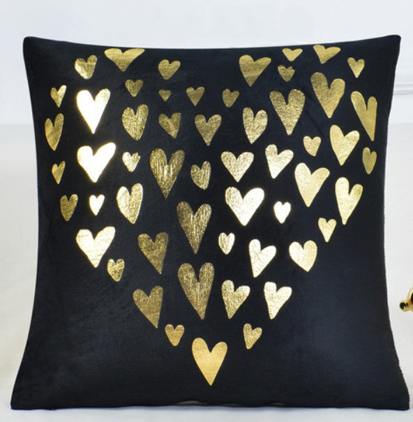 Radiant Black and Gold Love Pillowcases