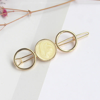 Unique Metal Colorful Round Hair Pin