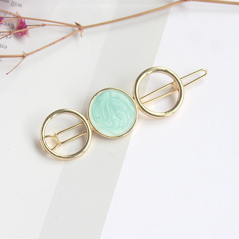 Unique Metal Colorful Round Hair Pin