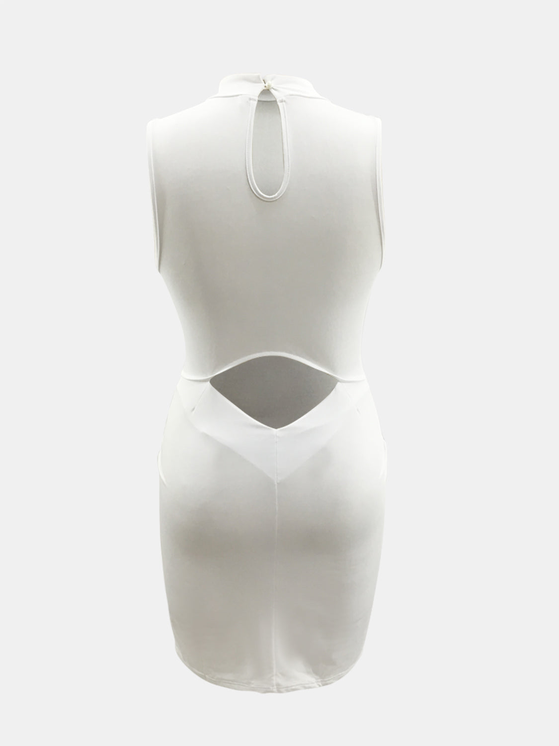 KayBee Back Peek Cutout Mock Neck Sleeveless Dress Stretchy