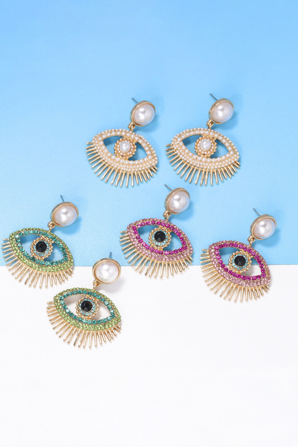 KayBee So Spooky Halloween Evil Eye Shape Rhinestone Zinc Alloy Synthetic Dangle Earrings