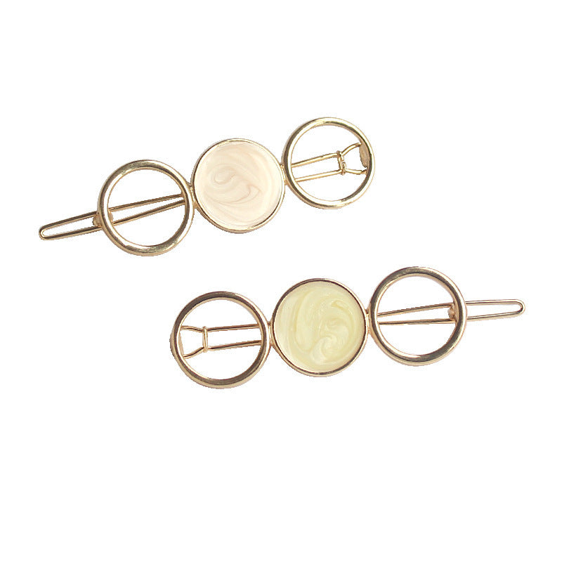 Unique Metal Colorful Round Hair Pin