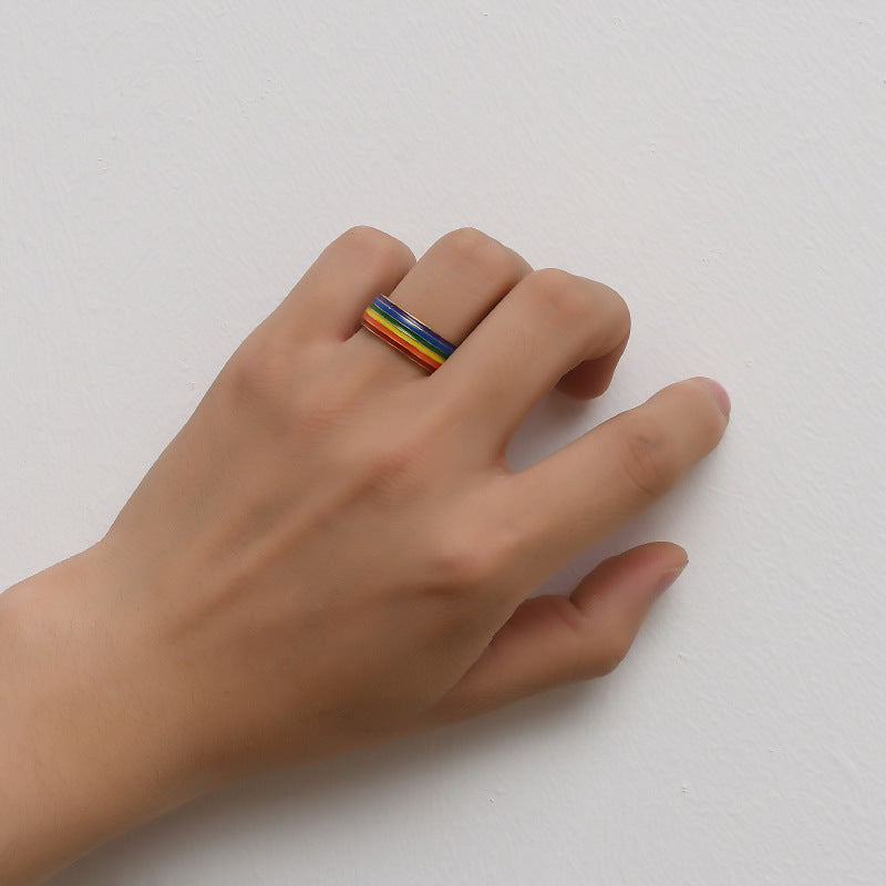 It's All Love Collection - Rainbow Band Ring 18K