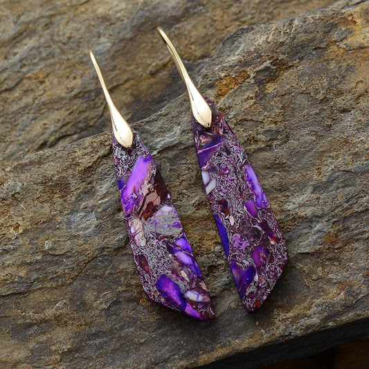 So Striking Natural Stone Copper Dangle Earrings
