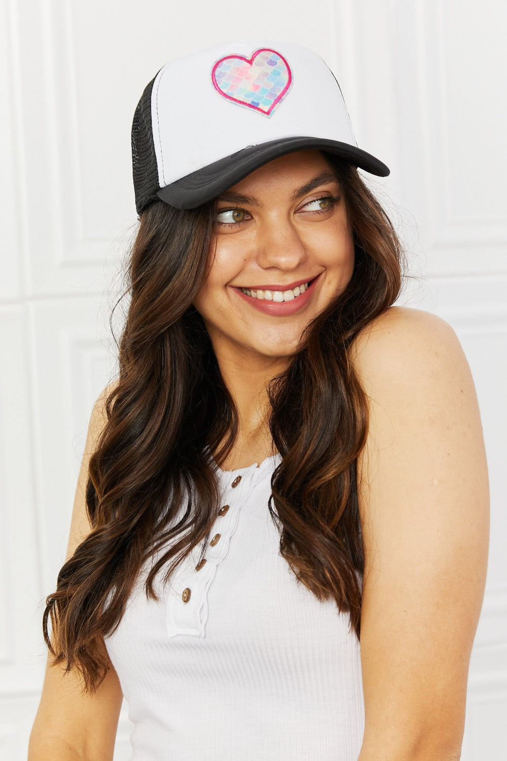 KayBee Fame Falling For You Trucker Hat in Black