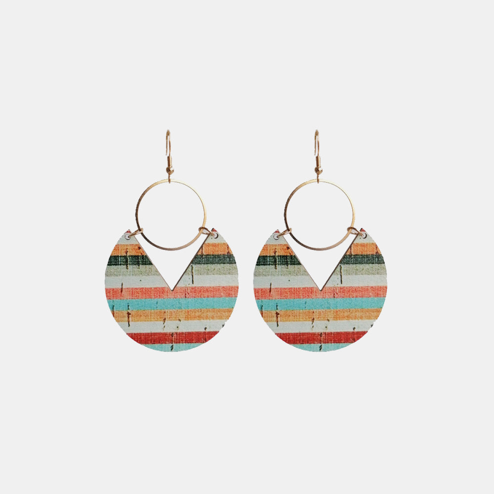 Pac-Man Shape Wooden Dangle Earrings