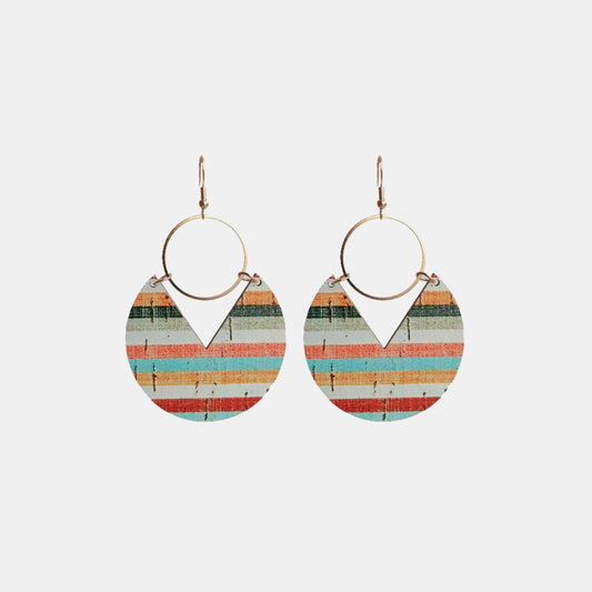 Pac-Man Shape Wooden Dangle Earrings