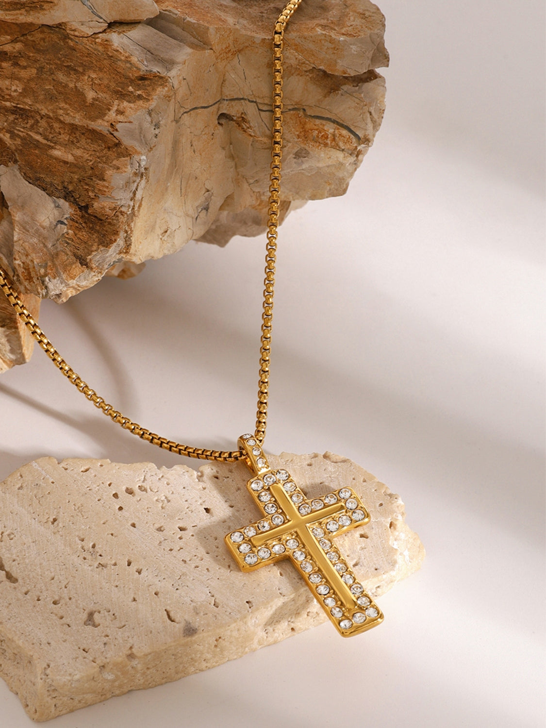 KayBee & Company 18K Inlaid Cross Necklace
