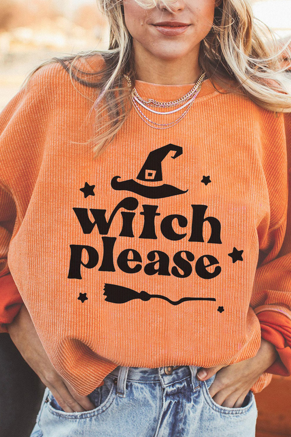 KayBee So Spooky Halloween WITCH PLEASE Graphic Dropped Shoulder Sweatshirt