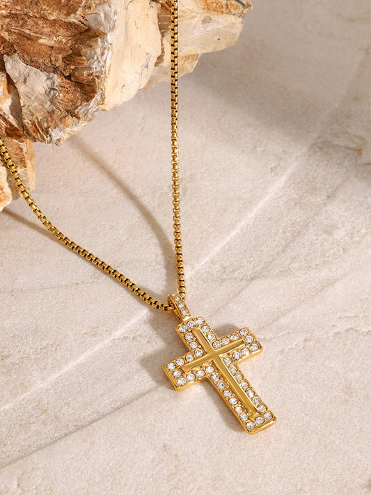 KayBee & Company 18K Inlaid Cross Necklace