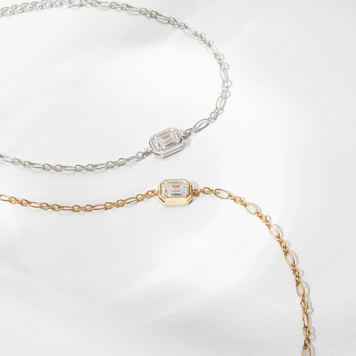 Gorgeous Sterling Sliver or Gold, White CZ Bracelet - Delicate