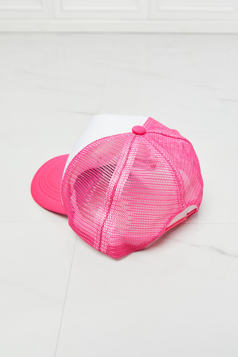LA Fame Falling For Your Trucker Hat in Pink for Women