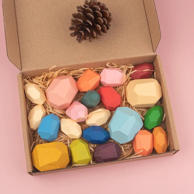 TRENDING Wooden Stacking Stones - Sensory