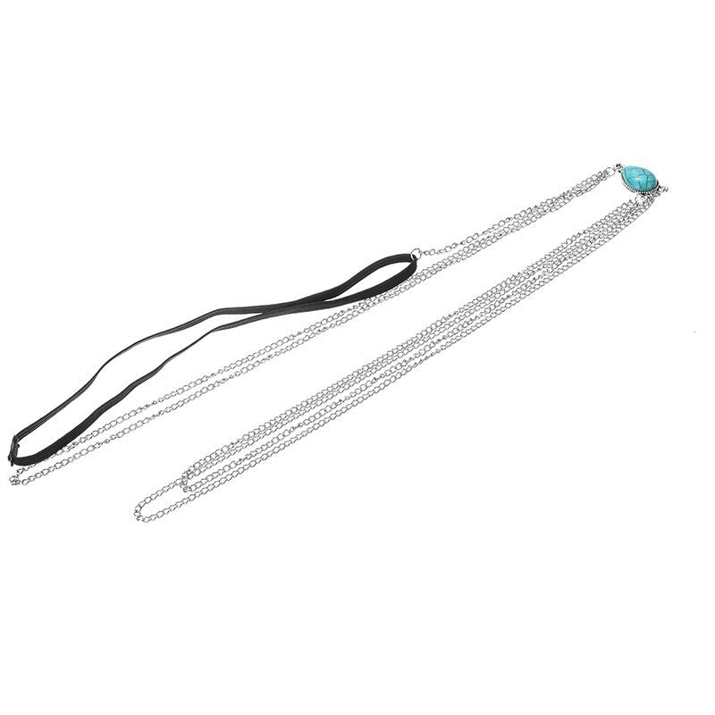 Retro-Boho Turquoise, Multi-layer Thigh Chain