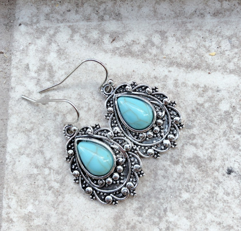 KayBee & Company Turquoise Teardrop Dangle Earrings