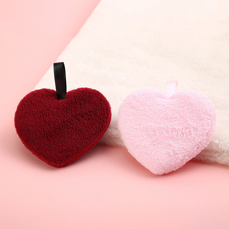 TRENDING - Heart Shape Reusable Makeup Remover Sponge Puff