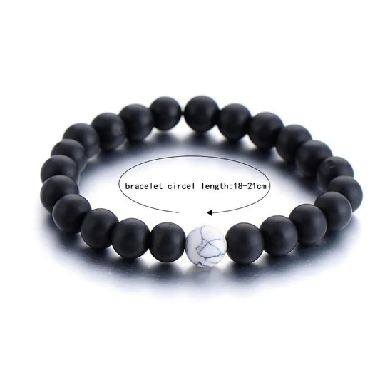 Unique Couples Beaded Crown Bracelet Set - One for Him, One for Her