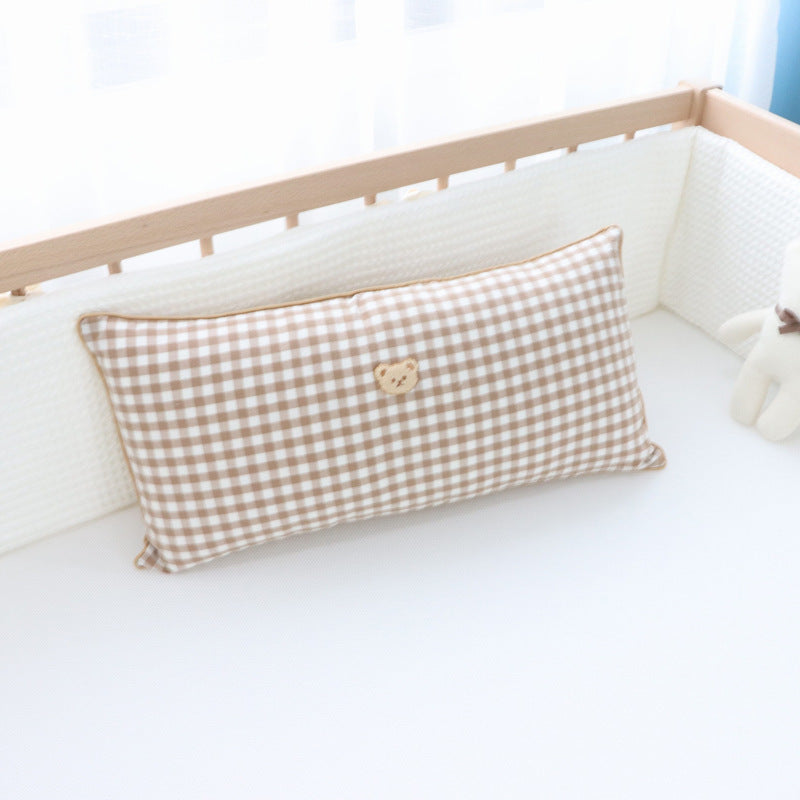 Korean Cotton Bear Embroidery Headboard Pillow