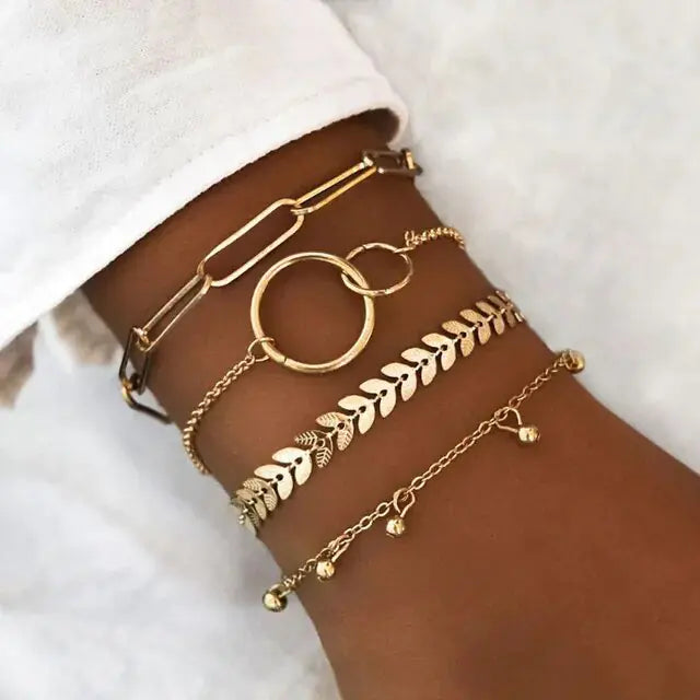 5-piece Bohemian Stack Bracelet Set