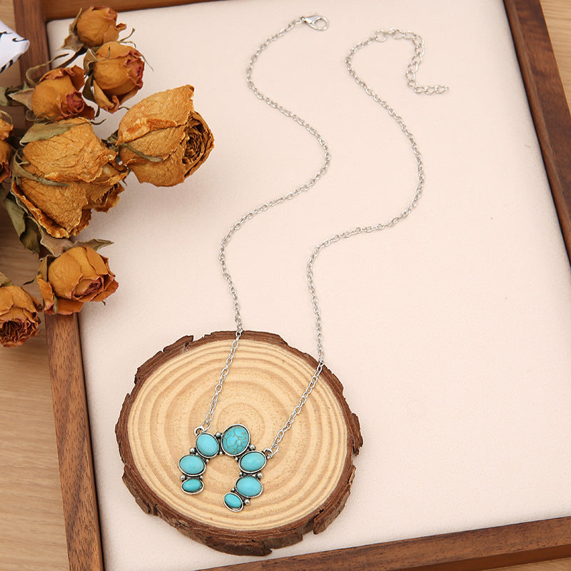 KayBee & Company Turquoise Horseshoe Pendant Necklace