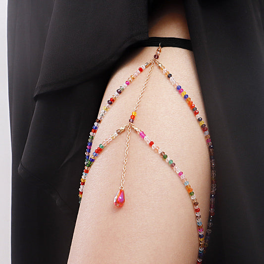So Sexy Colorful Crystal Beads Thigh Chains