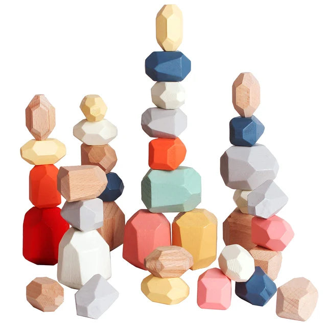 TRENDING Wooden Stacking Stones - Sensory