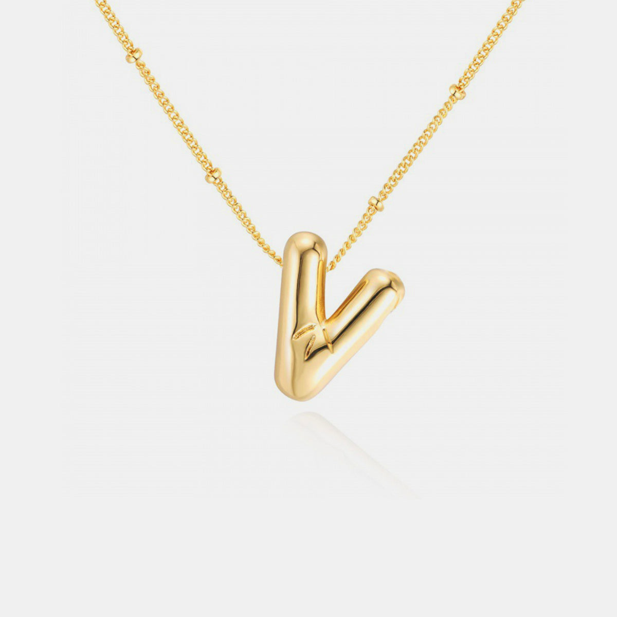 Lovely Gold Bubble Initial Necklace *ONLY T TO Z LEFT*
