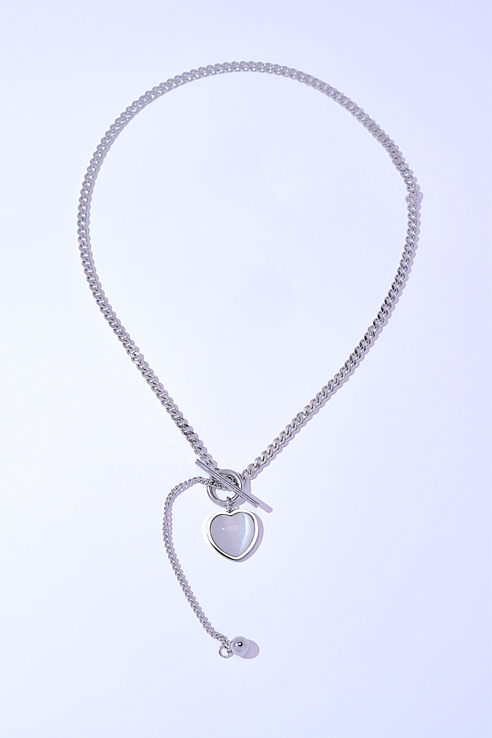 Stunning and Exquisite Cat's Eye Stone Heart Necklace