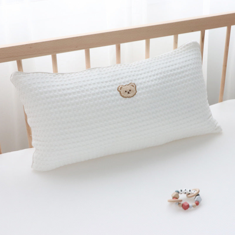 Korean Cotton Bear Embroidery Headboard Pillow