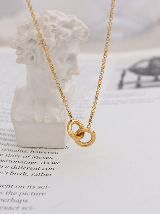 KayBee & Company 18K Two Hoops Pendant Necklace