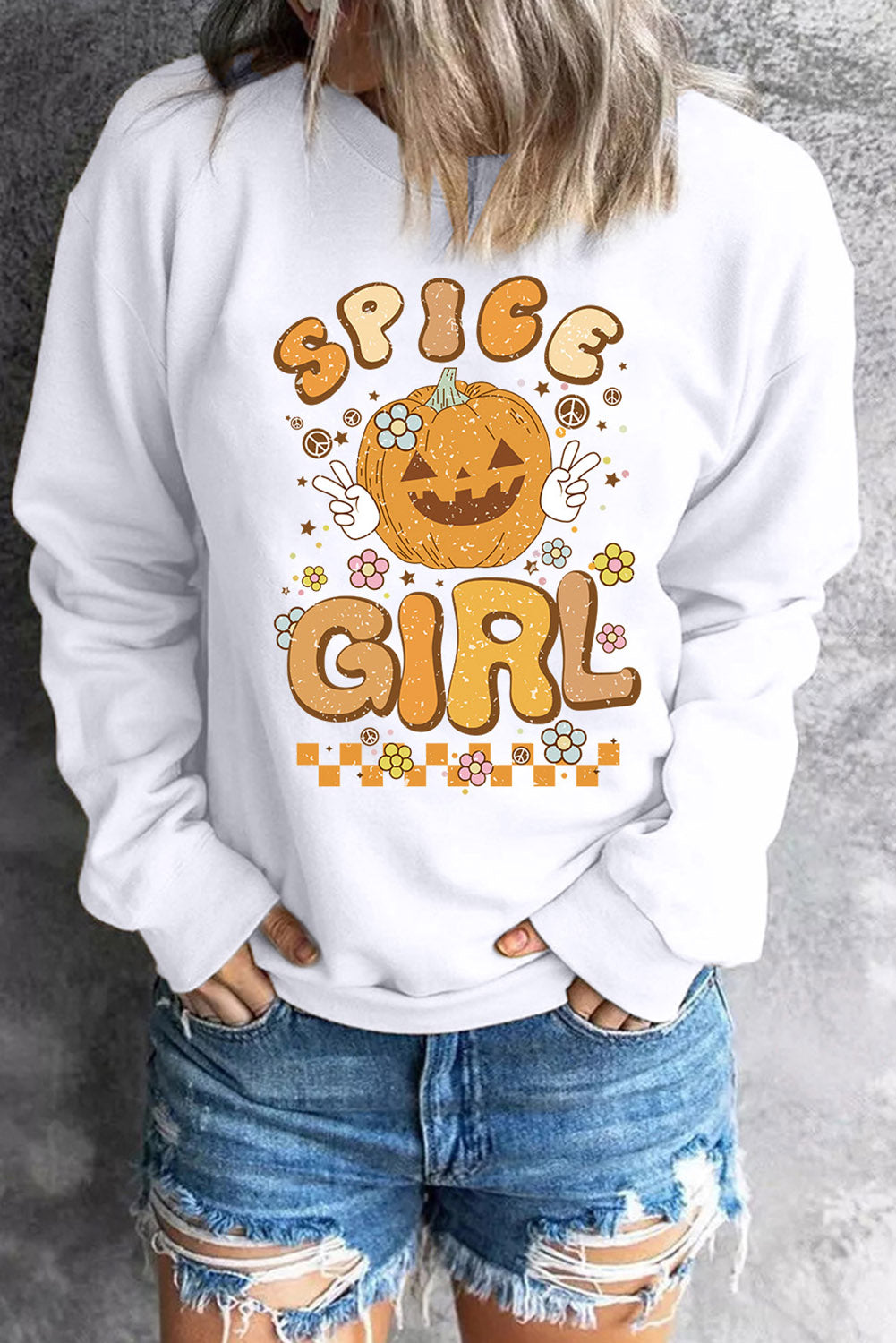KayBee So Thankfall SPICE GIRL Round Neck Long Sleeve Graphic Sweatshirt