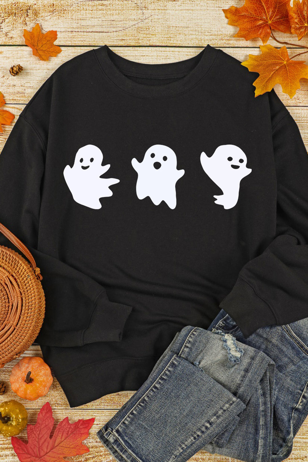 KayBee So Spooky Halloween Ghost Round Neck Long Sleeve Sweatshirt