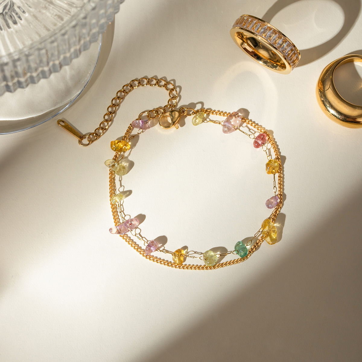 Stunning Natural Stone Double Layered Bracelet