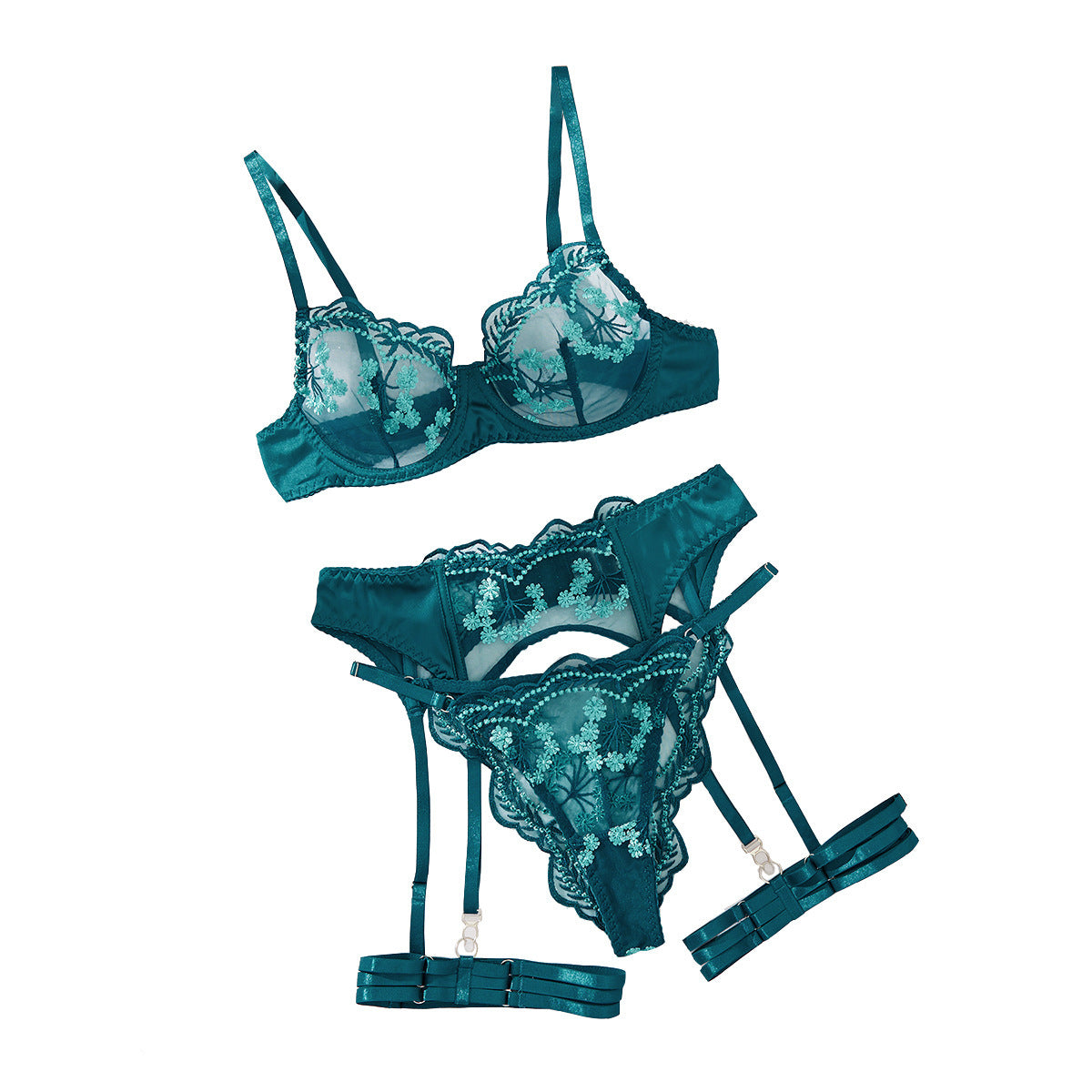 KayBee Shapewear Embroidery Joint Shapewear Four-piece Set