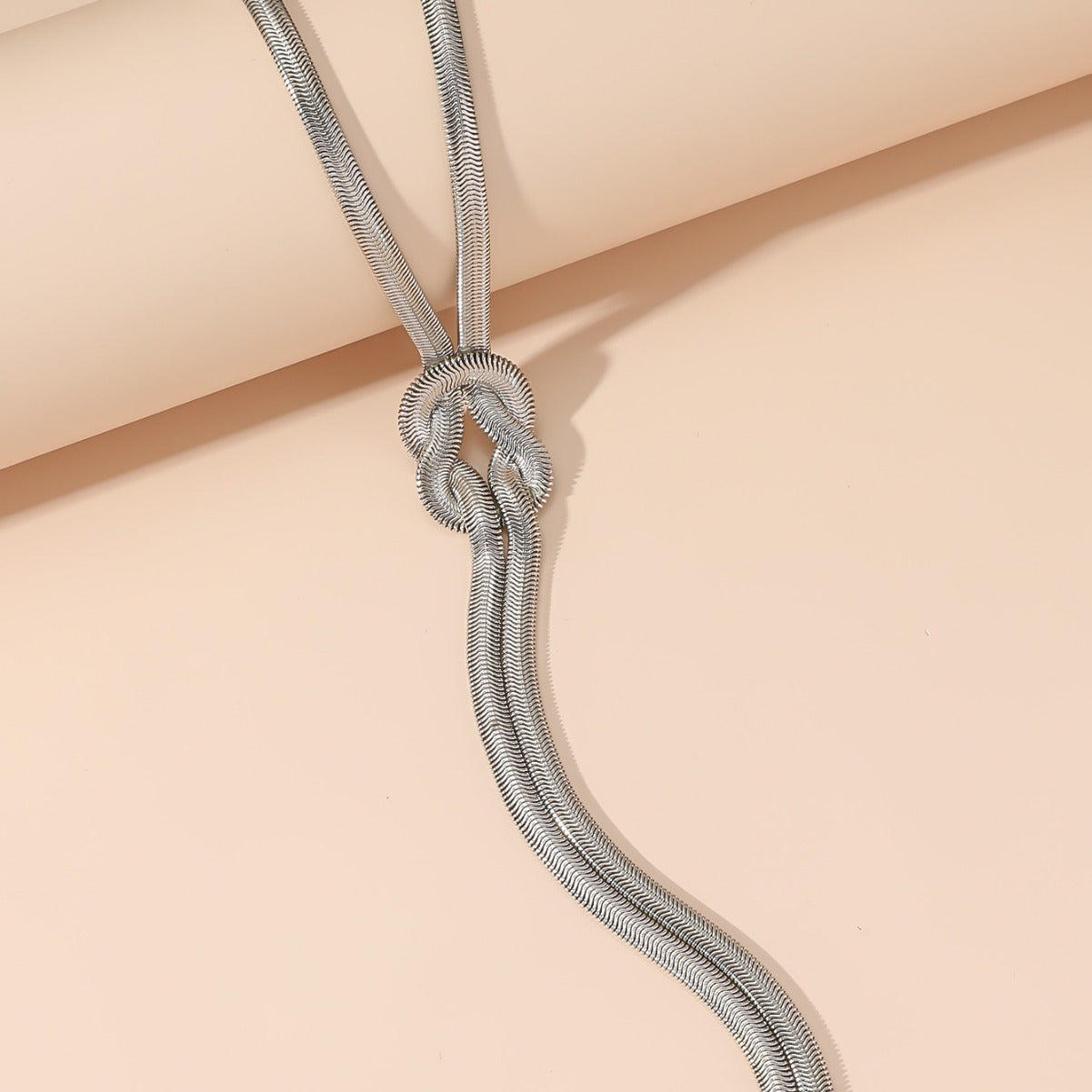 KayBee & Company Simple Long Snake Bone Chain Necklace