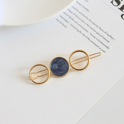 Unique Metal Colorful Round Hair Pin