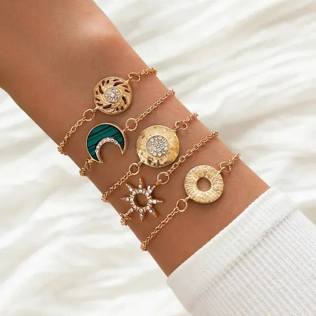 5-piece Bohemian Stack Bracelet Set