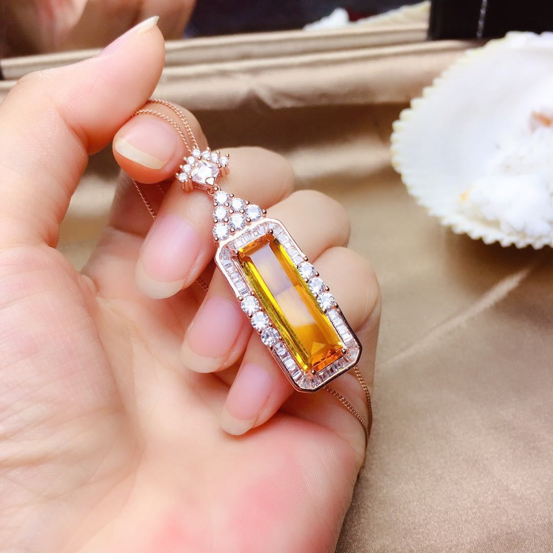 KayBee 3 Piece Citrine Suit - Ring, Pendant and Earring Crystal Clean Sparkle