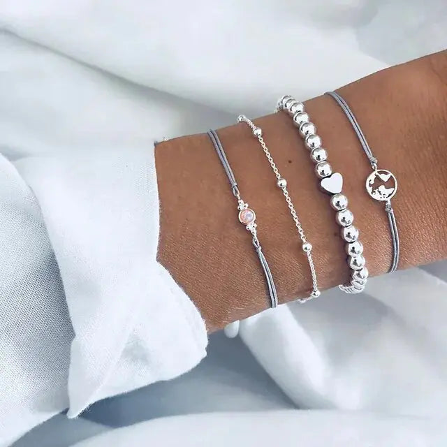 5-piece Bohemian Stack Bracelet Set