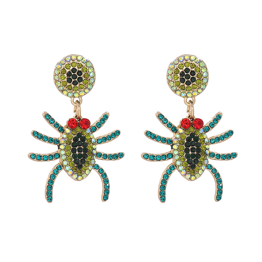 KayBee So Spooky Halloween Rhinestone Itsy Bitsy Spider Earrings