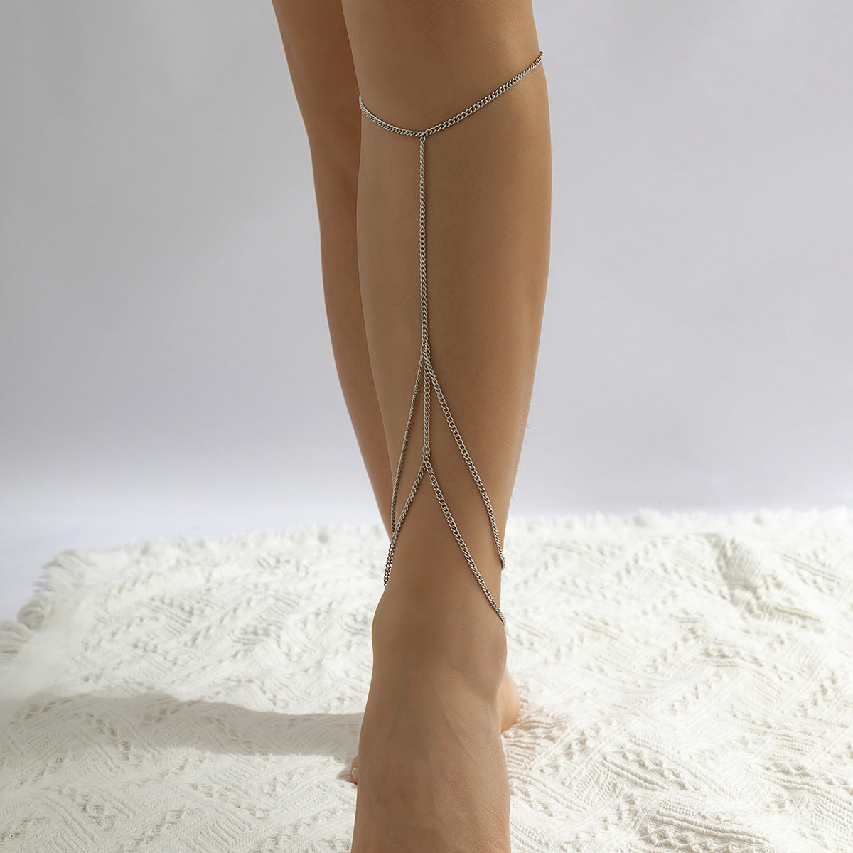 KayBee & Company Geometrically Spliced Metal Ankle Chains