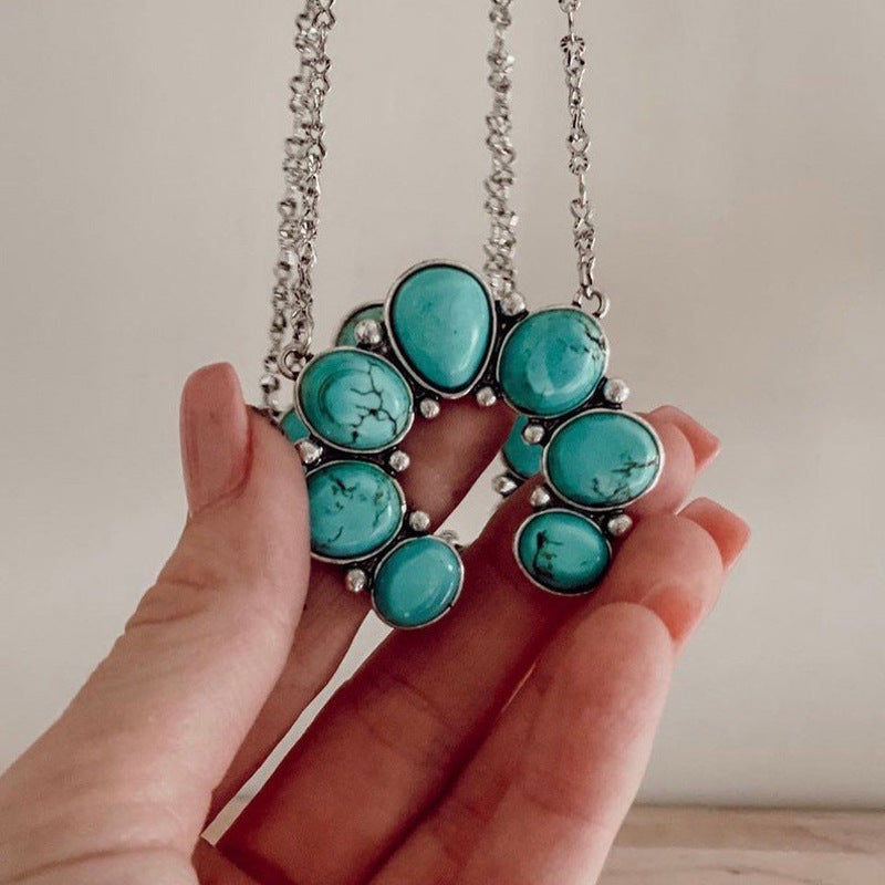 KayBee & Company Turquoise Horseshoe Pendant Necklace