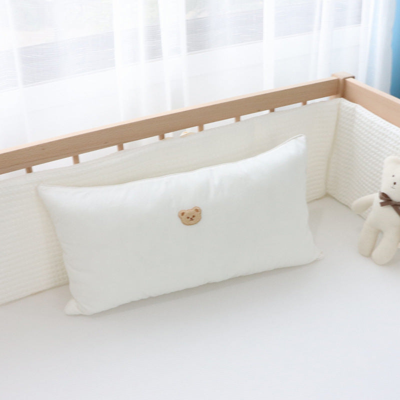 Korean Cotton Bear Embroidery Headboard Pillow